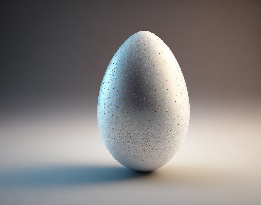 Speckled Egg on Gradient Background with Smooth Surface