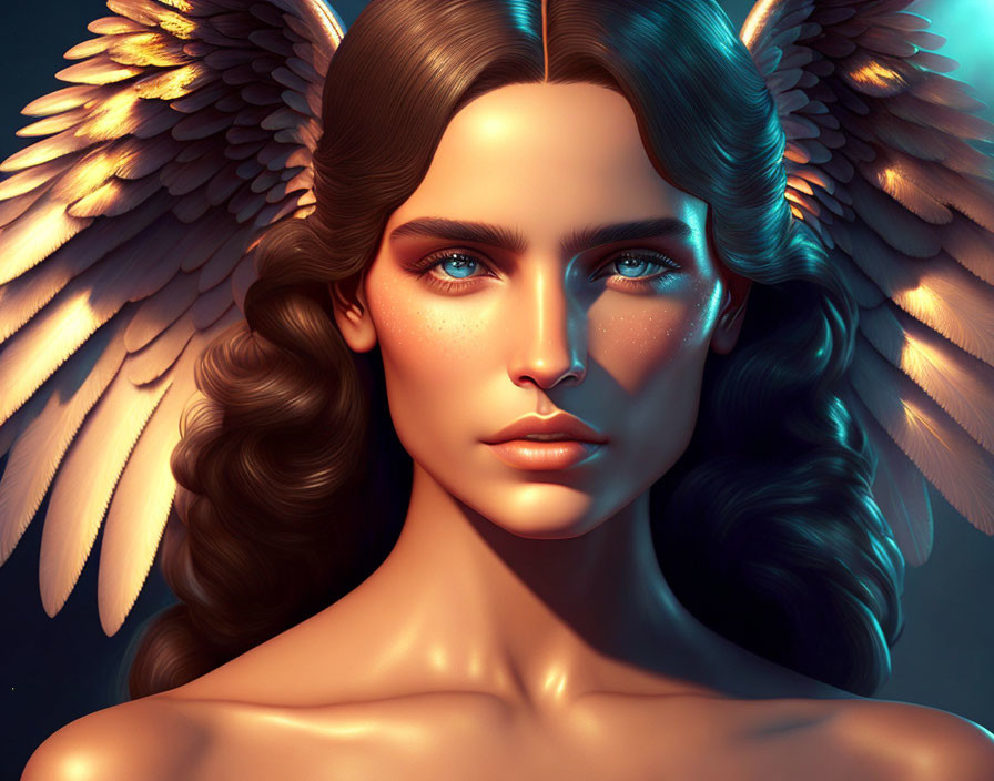 Woman with Angel Wings for Ears in Digital Art