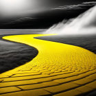 Yellow Brick Road Through Dramatic Grayscale Dreamscape