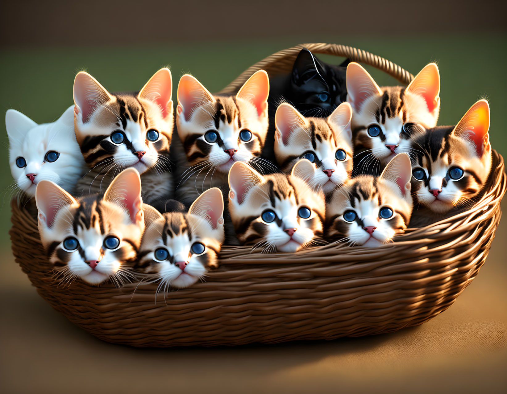 Adorable Kittens with Striking Blue Eyes and Tabby Markings