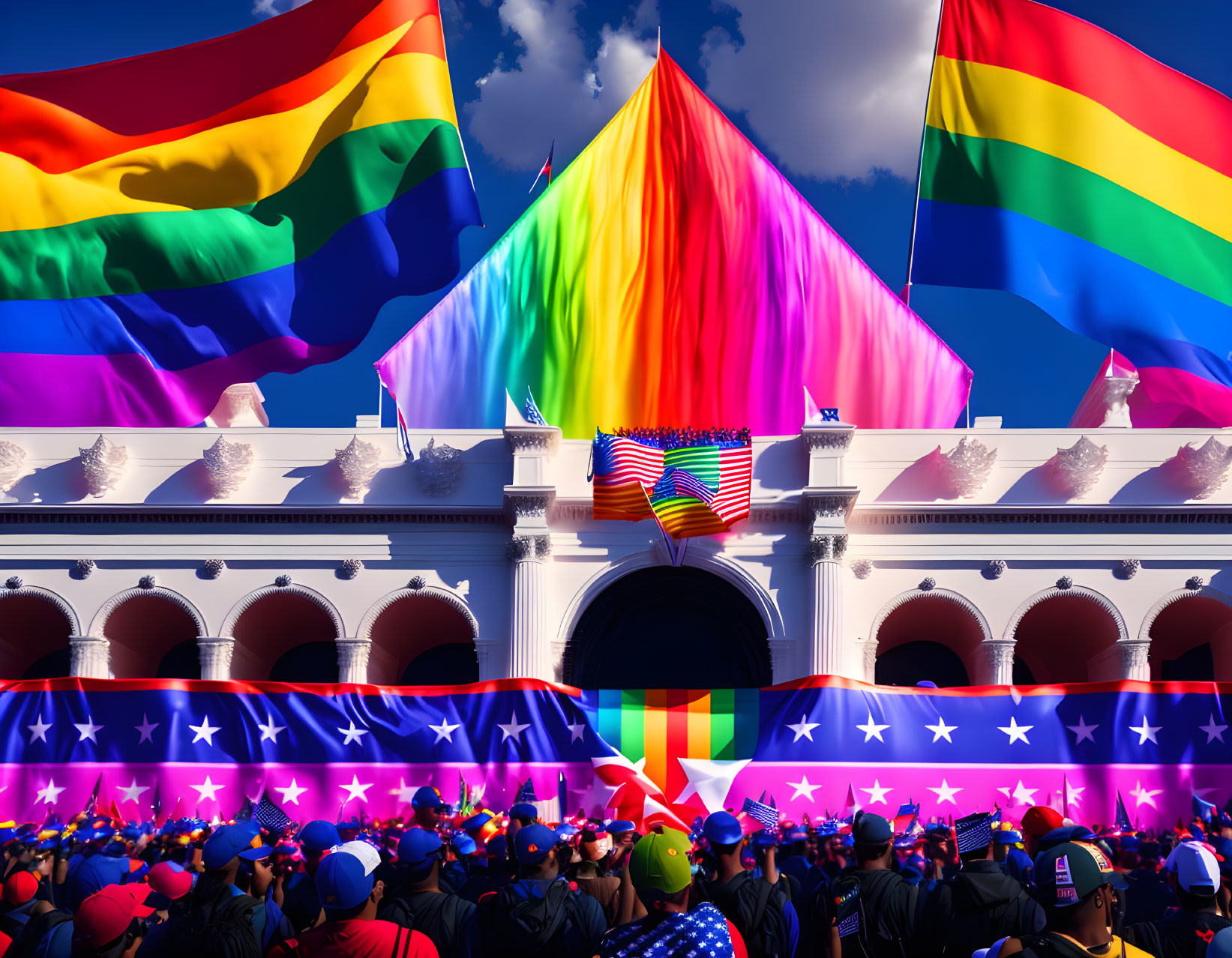 Colorful Pride Parade Celebrating LGBTQ+ Rights