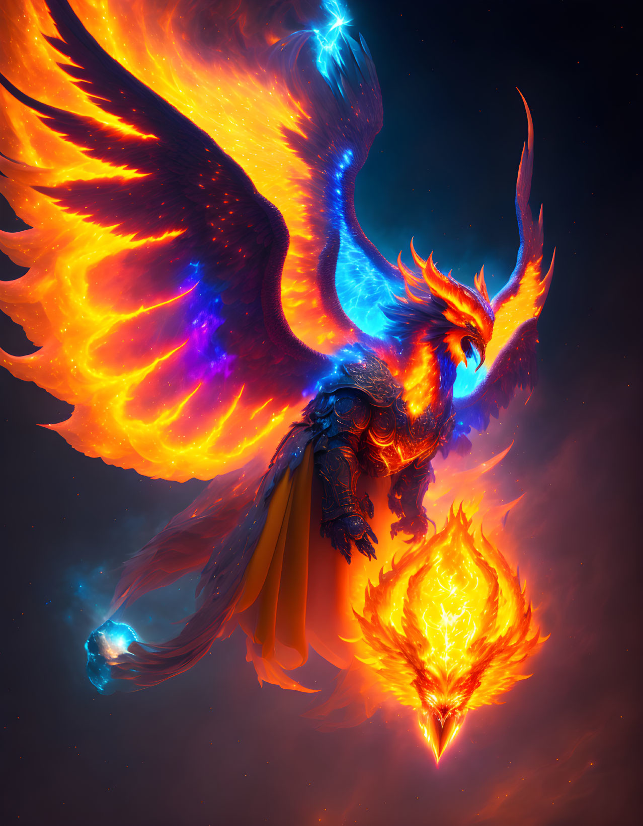 Colorful Phoenix Symbolizing Rebirth and Transformation