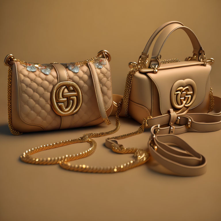 Luxurious Quilted Shoulder Bags with Gold-Tone Chain Straps