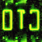 Green Binary Code Wallpaper with Glowing Zero and One Outlines