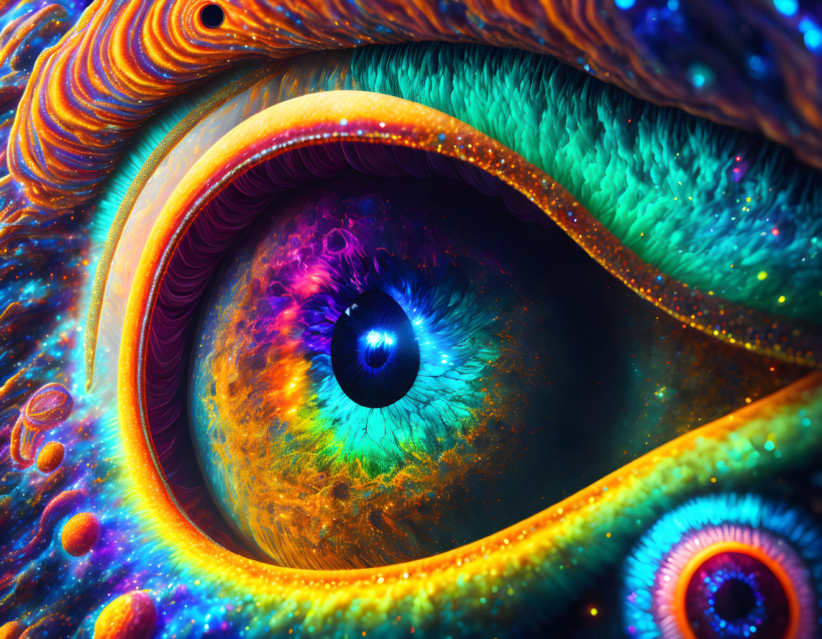 Colorful Fractal Design Resembling an Eye