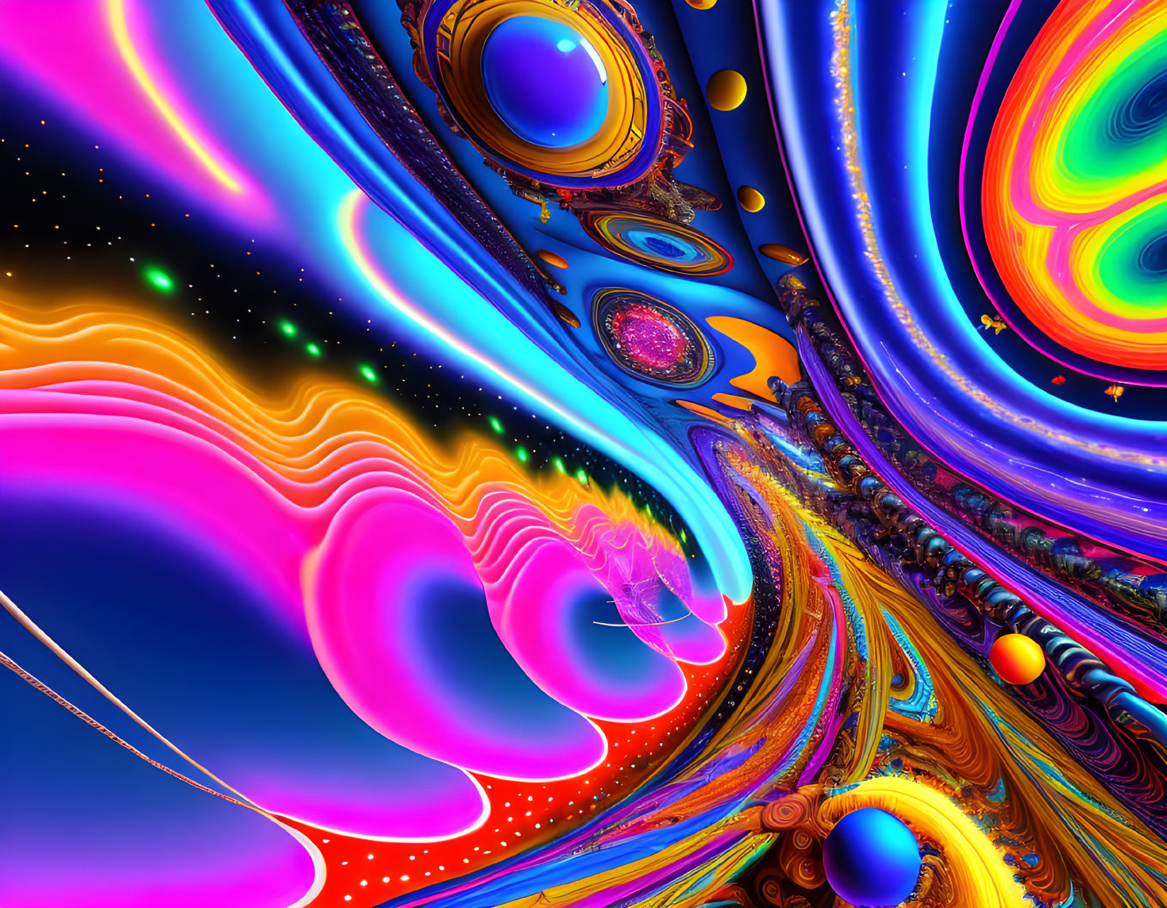 Colorful Swirling Fractal Image with Psychedelic Patterns