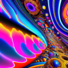 Colorful Swirling Fractal Image with Psychedelic Patterns