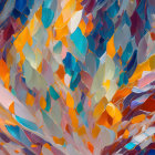 Colorful Autumn Forest with Stream & Rock Formations in Digital Art