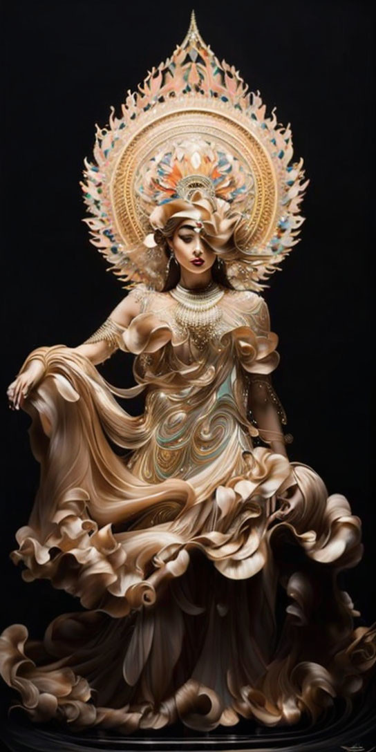 Elaborate Female Statue with Intricate Details