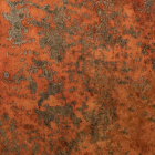 Rusty metal surface with pitted corrosion and water droplets.