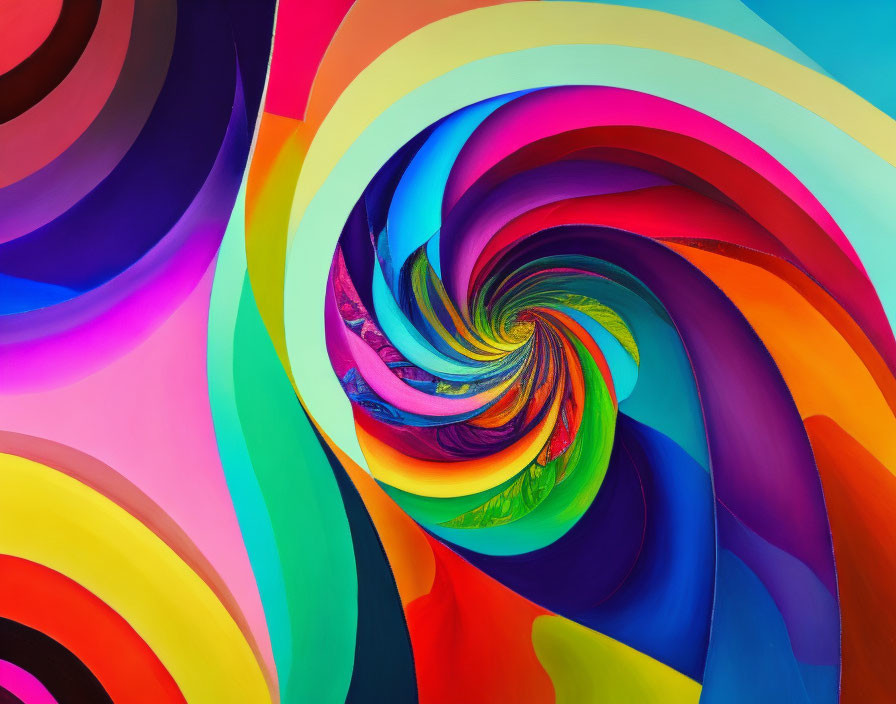 Colorful Swirling Vortex Digital Artwork