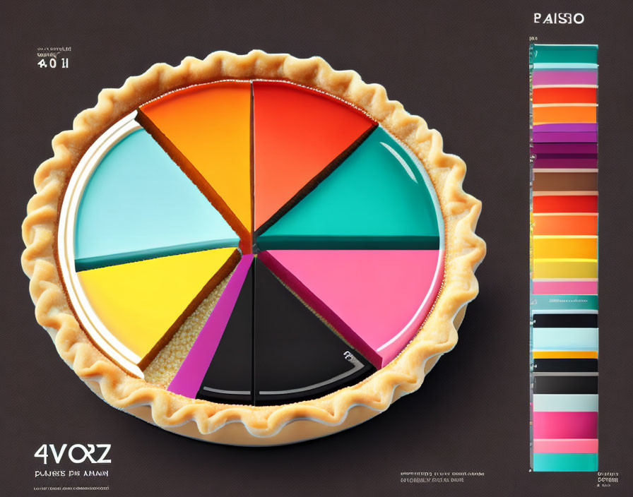 Colorful Pie Chart Resembling Flavored Pie with Legend