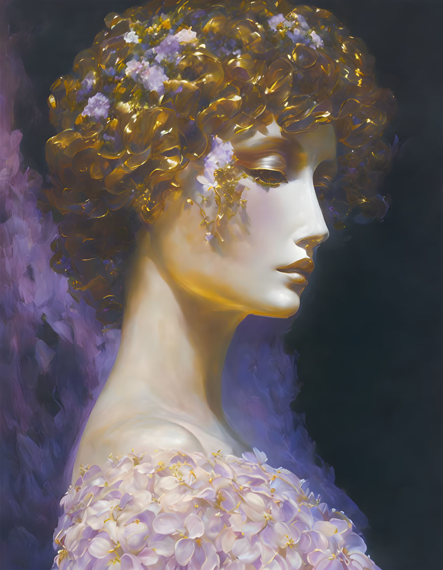 Portrait in lilacs