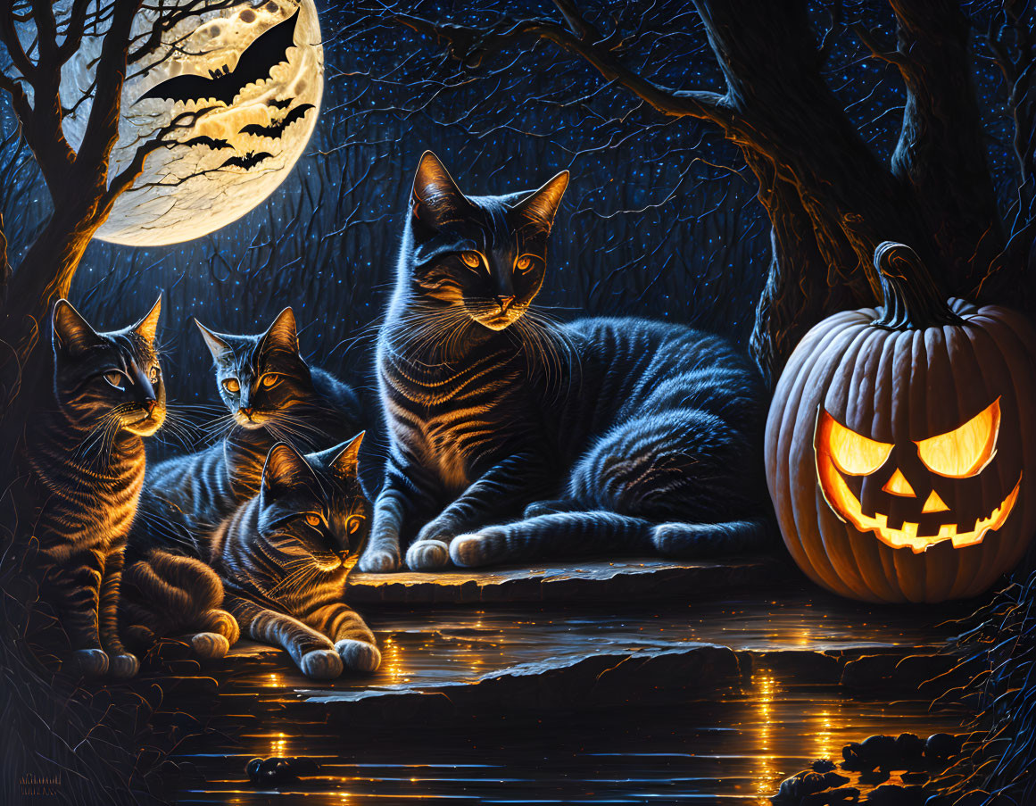 Halloween cats