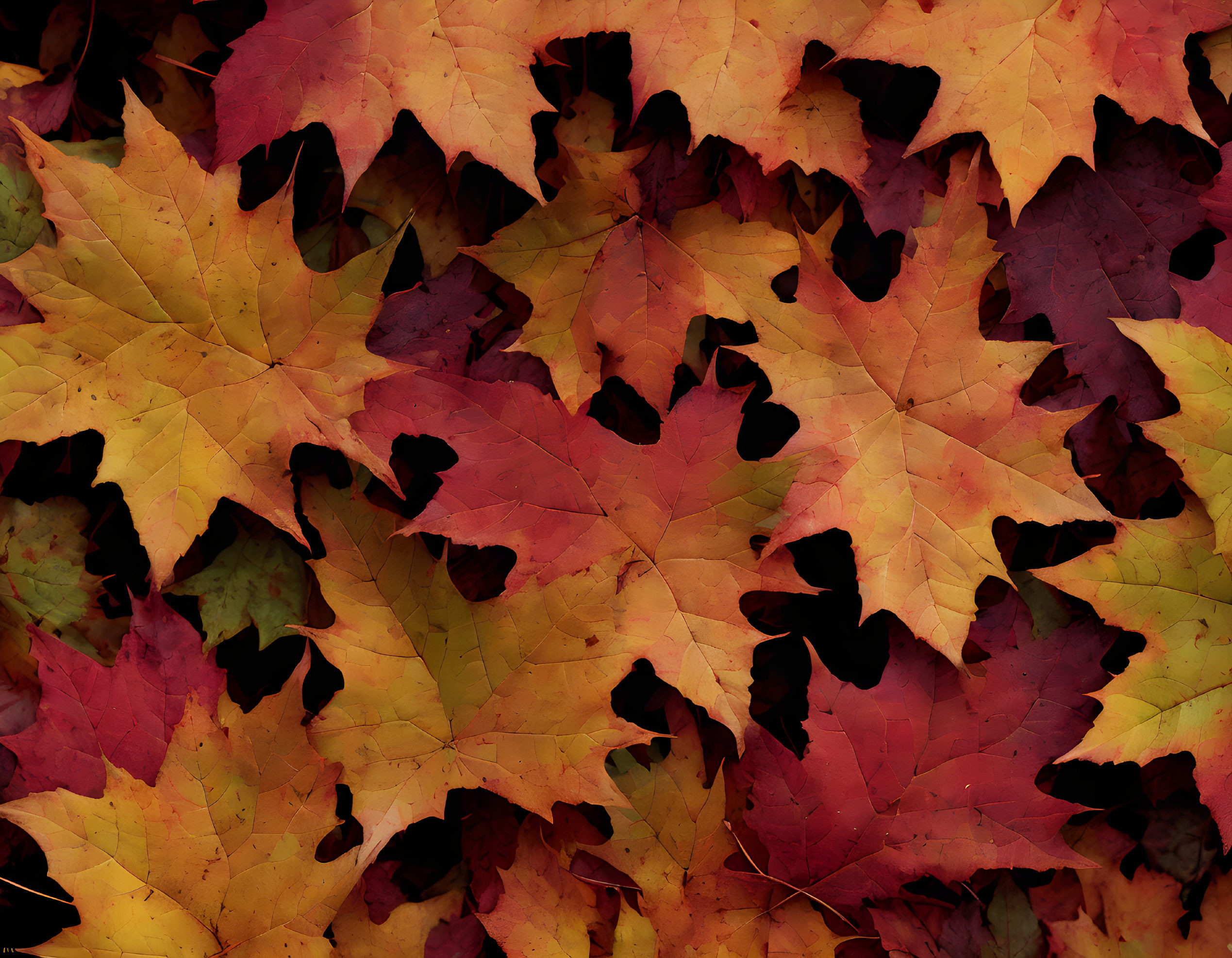 Vibrant autumn leaves in yellow, orange, and red hues