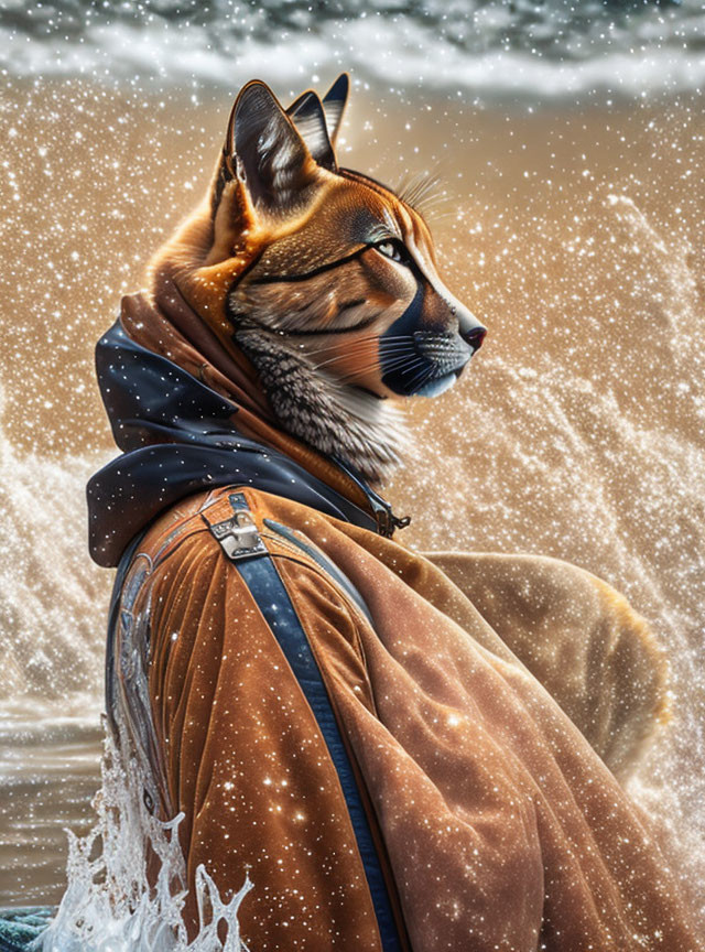 Digitally Manipulated Image: Dog in Cloak by Water