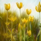 Bright Yellow and White Flowers in Sunlight with Soft-focus Background