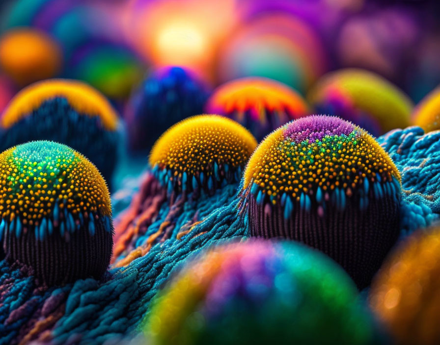 Colorful Fiber Textures with Bokeh Effect: Light Interplay & Texture Highlighted