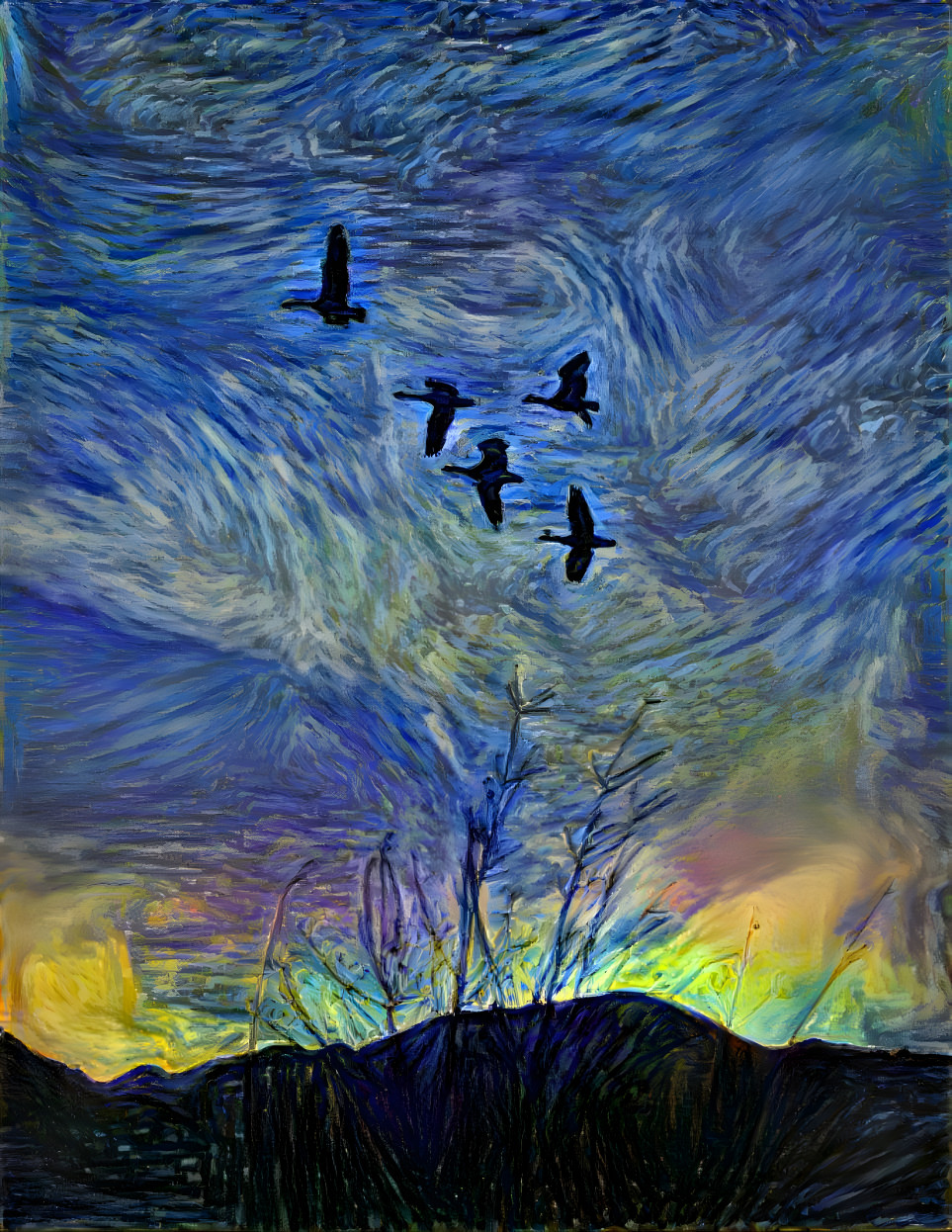 Geese at sunrise