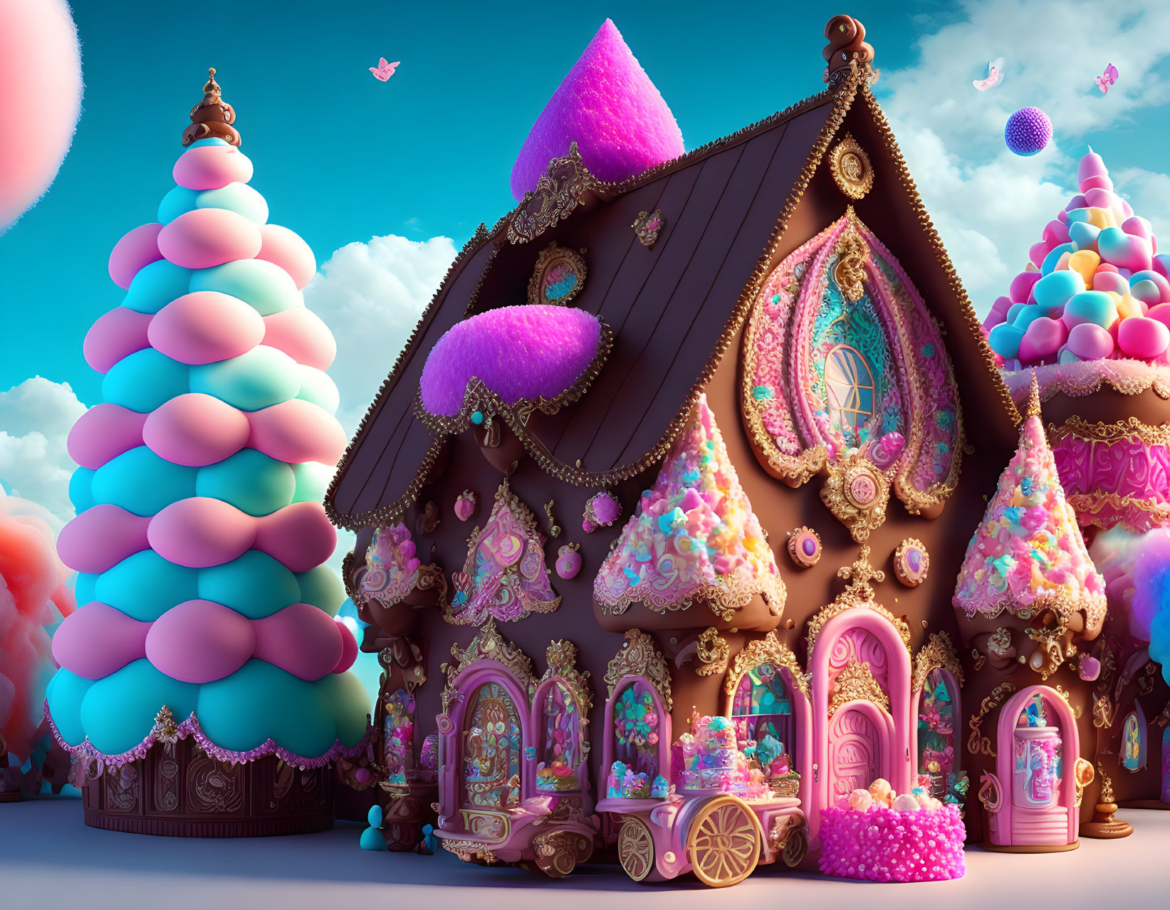 Colorful Candy-Themed House with Sweet Decorations