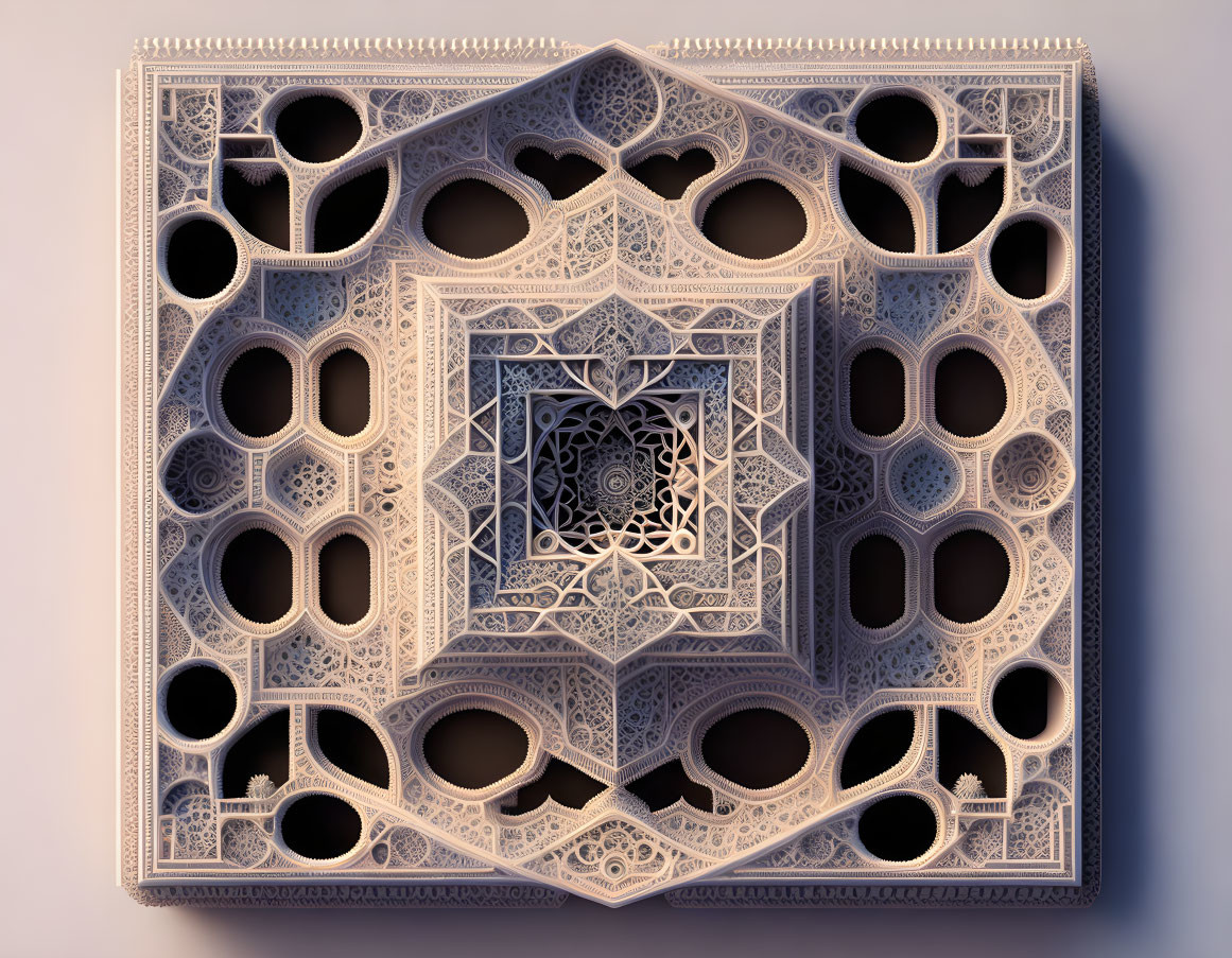 Detailed 3D fractal: Ornate geometric patterns of Islamic architecture