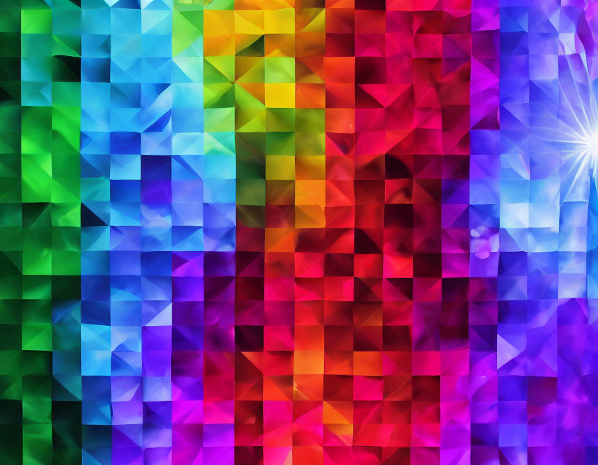 Abstract Geometric Rainbow Color Spectrum Background