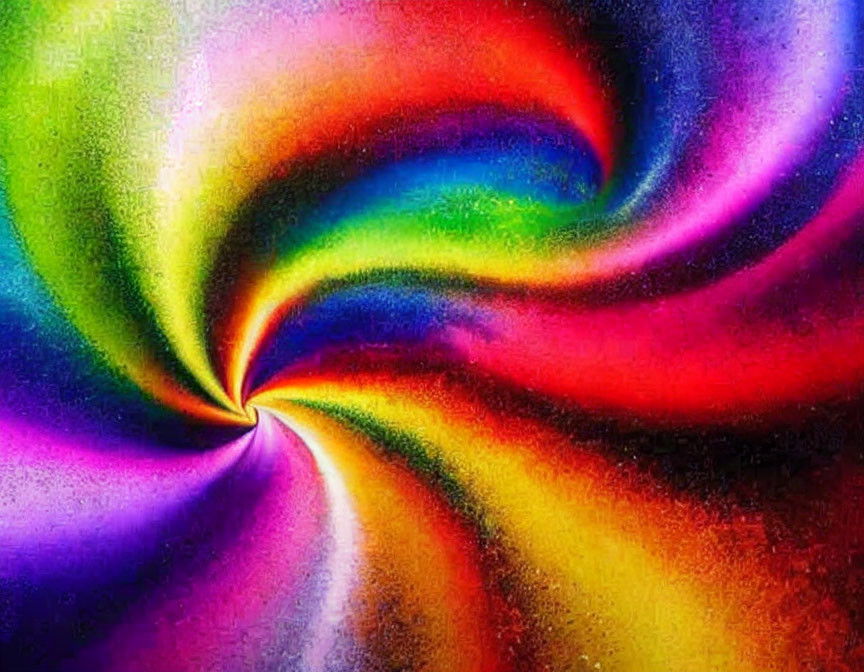 Colorful Twisted Rainbow with Velvet-Like Texture & Abstract Vortex