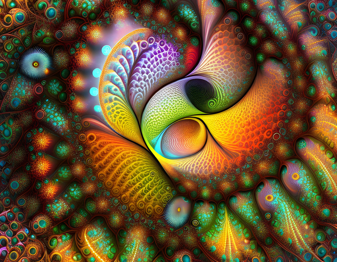 Colorful Fractal Pattern with Intricate Details and Kaleidoscope of Colors