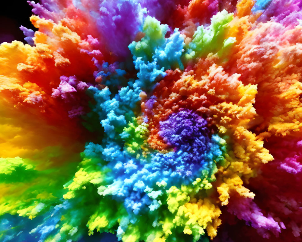 Colorful Burst of Blue, Purple, Yellow, and Orange Blend