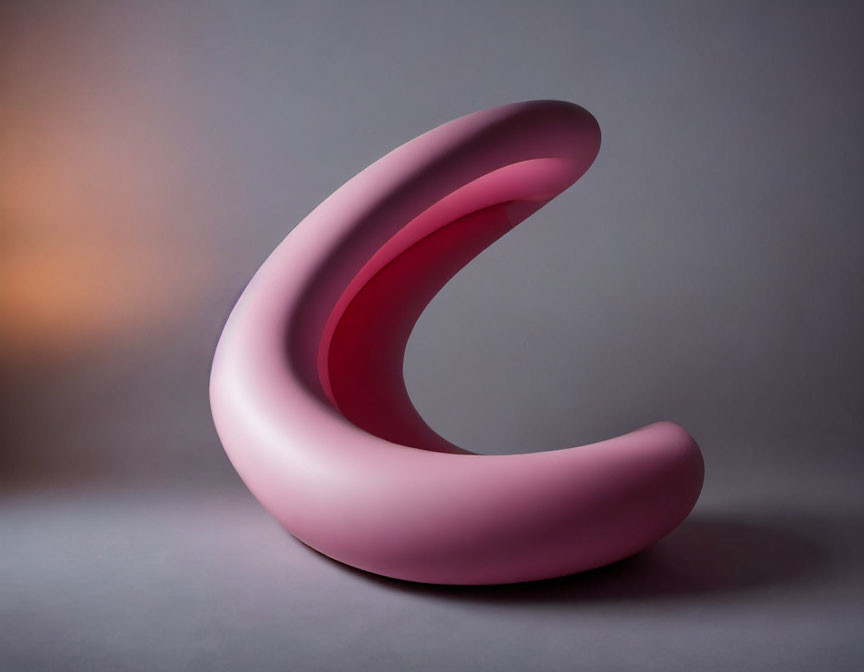 Pink Abstract Sculpture on Grey Background