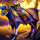 Fantasy Medieval Attire Cats in Whimsical Forest