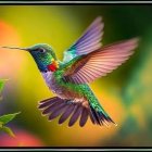 Vibrant illustration of exotic birds on branch with colorful flowers