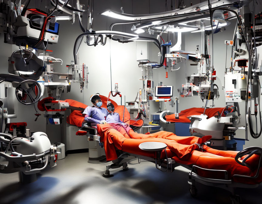 Medical Professional Resting in Modern Operating Room