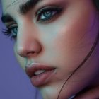 Close-Up Digital Portrait: Galaxy-Themed Makeup with Cosmic Colors