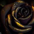 Dark rose with gold speckles: A detailed close-up.