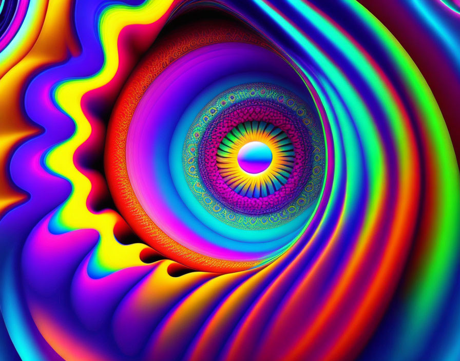 Colorful Abstract Fractal Patterns with Swirling Colors