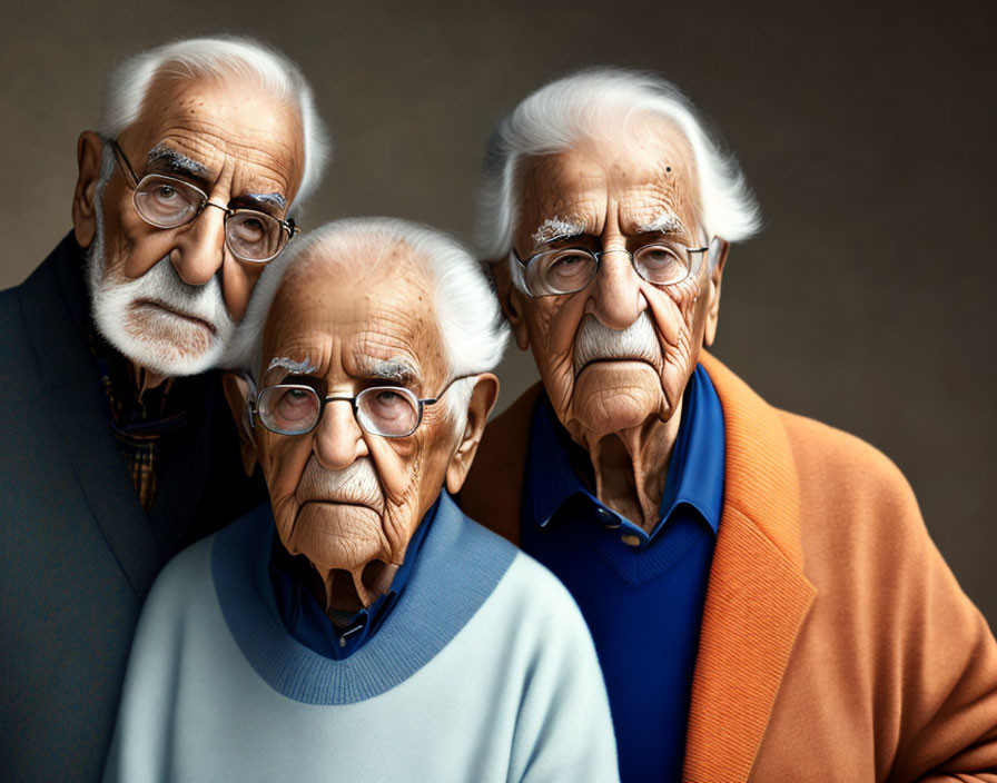 Elderly Gentlemen in Thoughtful Portrait