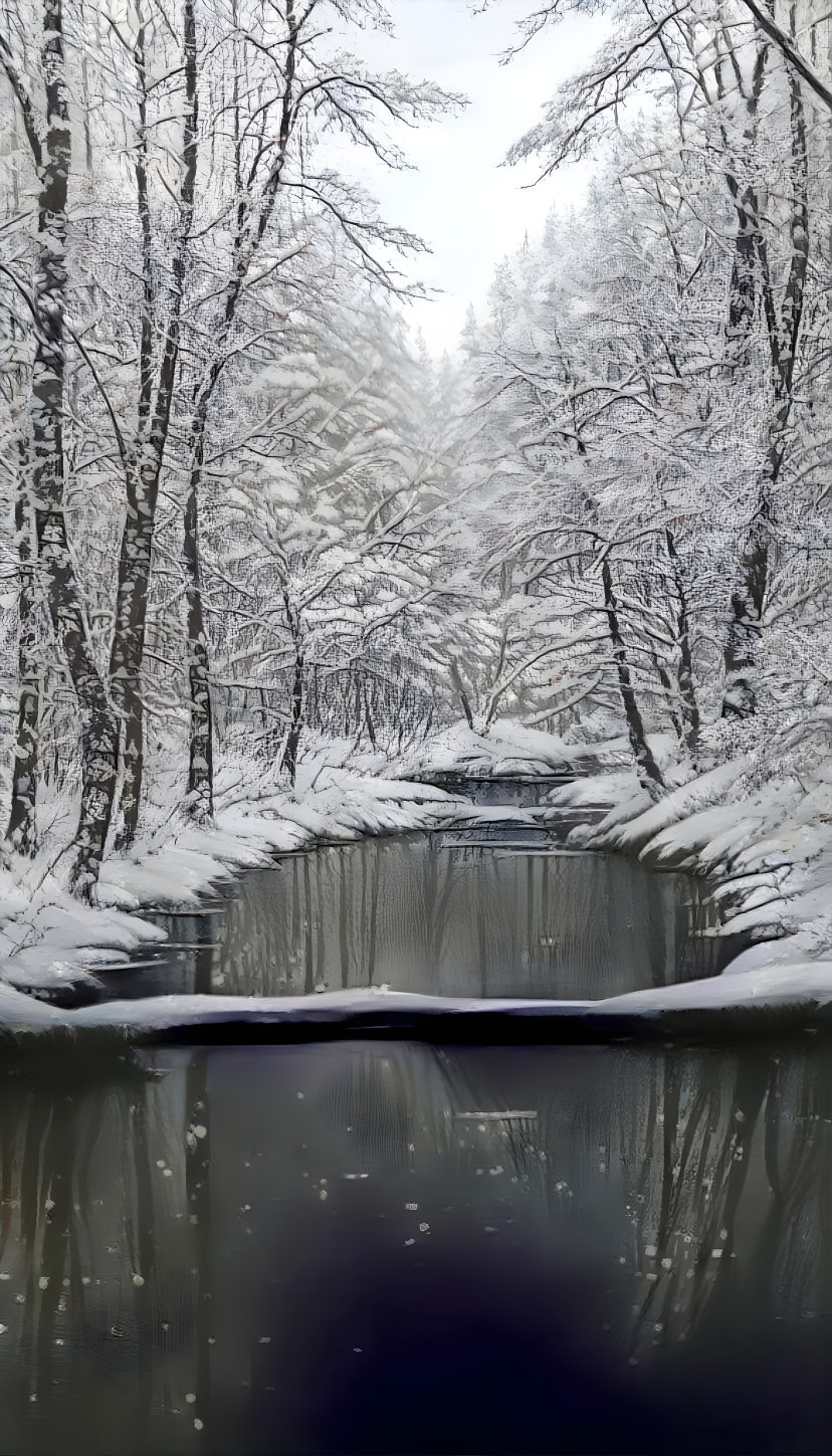 Winter forest in Poland 