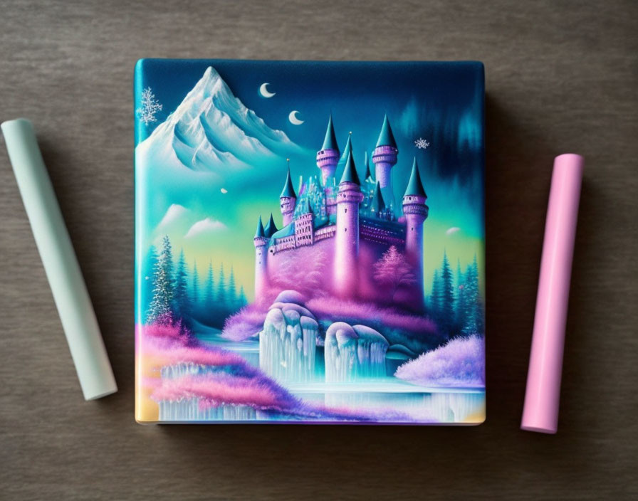 Fantasy Castle and Colorful Landscape Notebook Cover Design