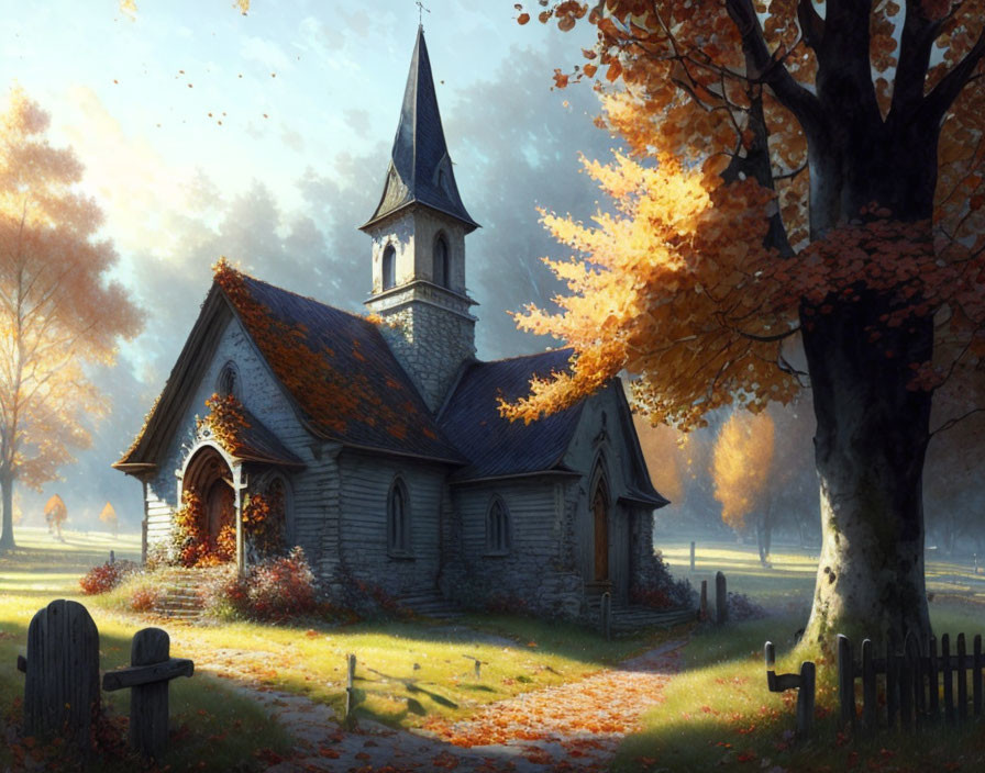 Kirche im Herbst 