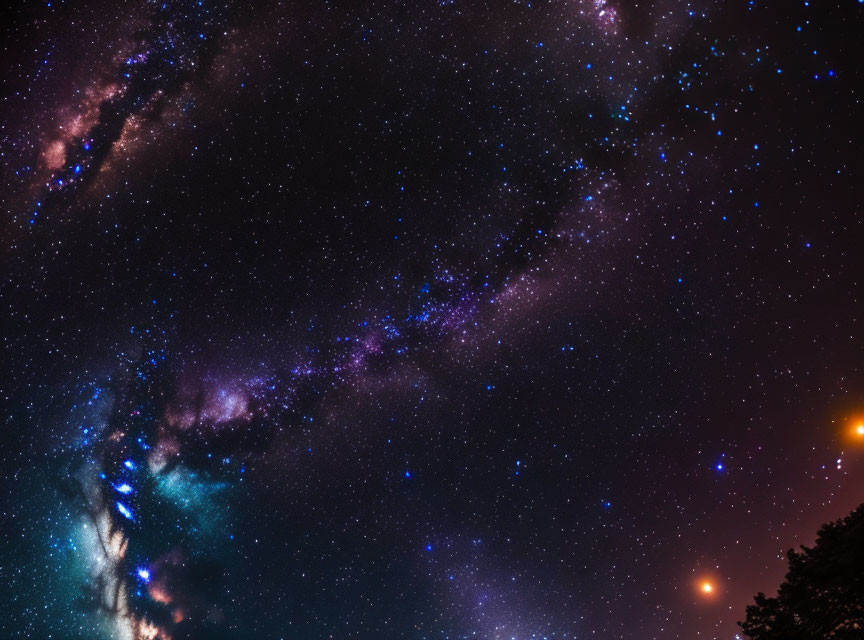 Starry Milky Way galaxy in vibrant night sky