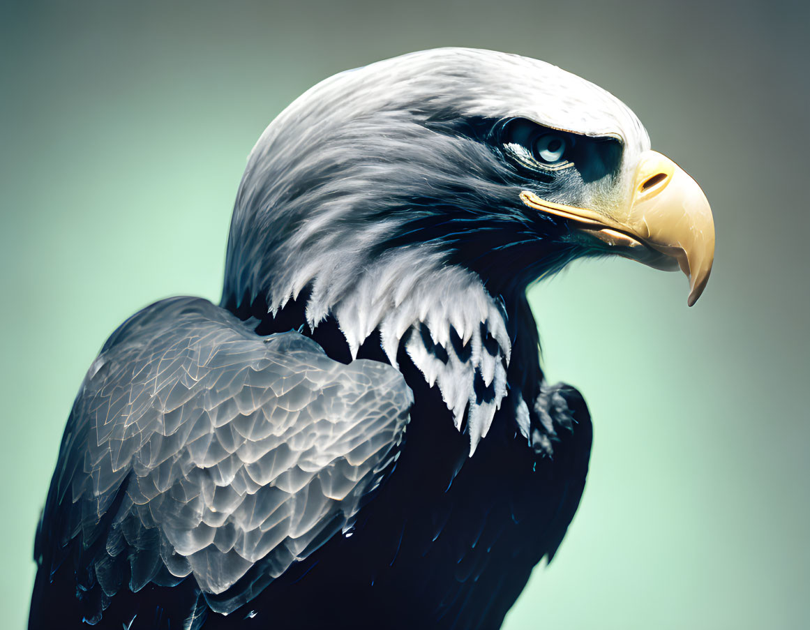 Detailed Bald Eagle Portrait with Sharp Beak & Intense Gaze