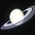 Saturn with Prominent Ring System in Space