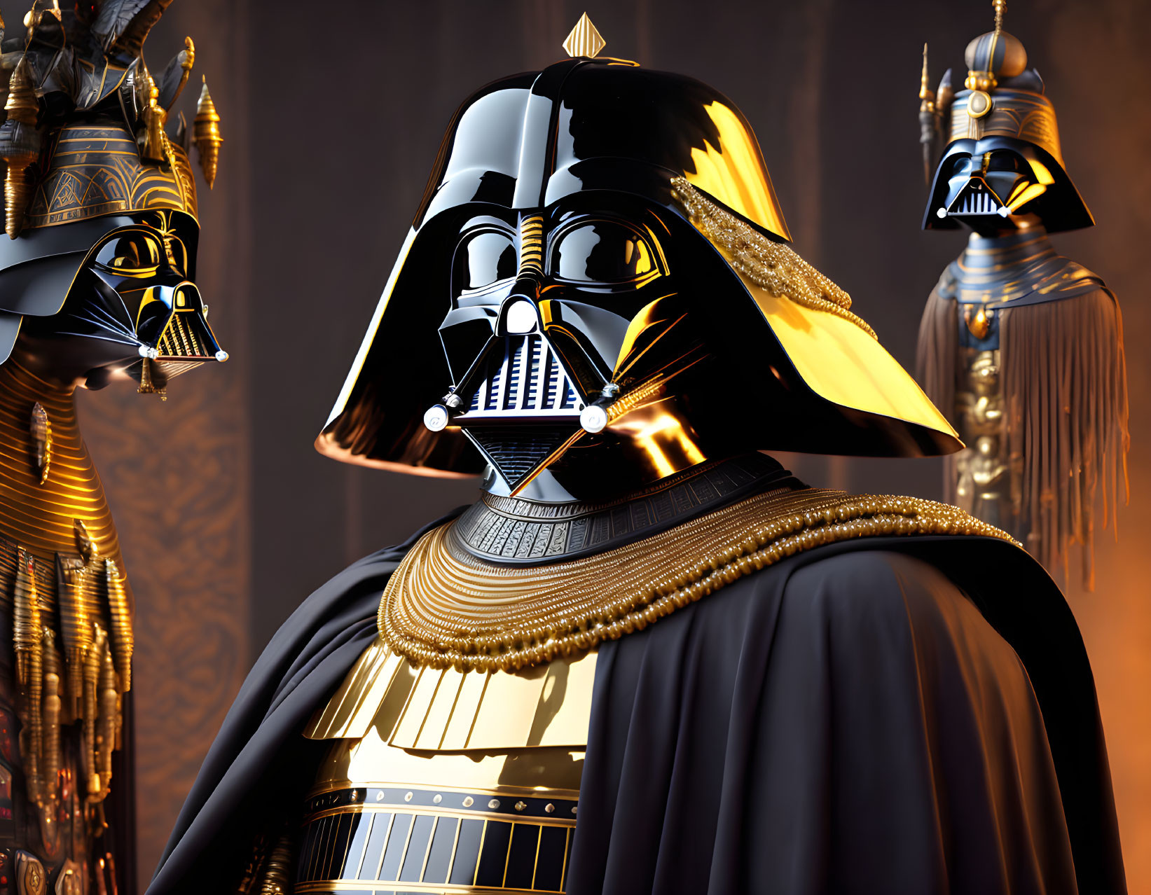 Darth Vader with Egyptian Pharaoh design and gold accents