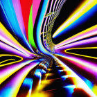 Colorful Psychedelic Tunnel with Neon Lights