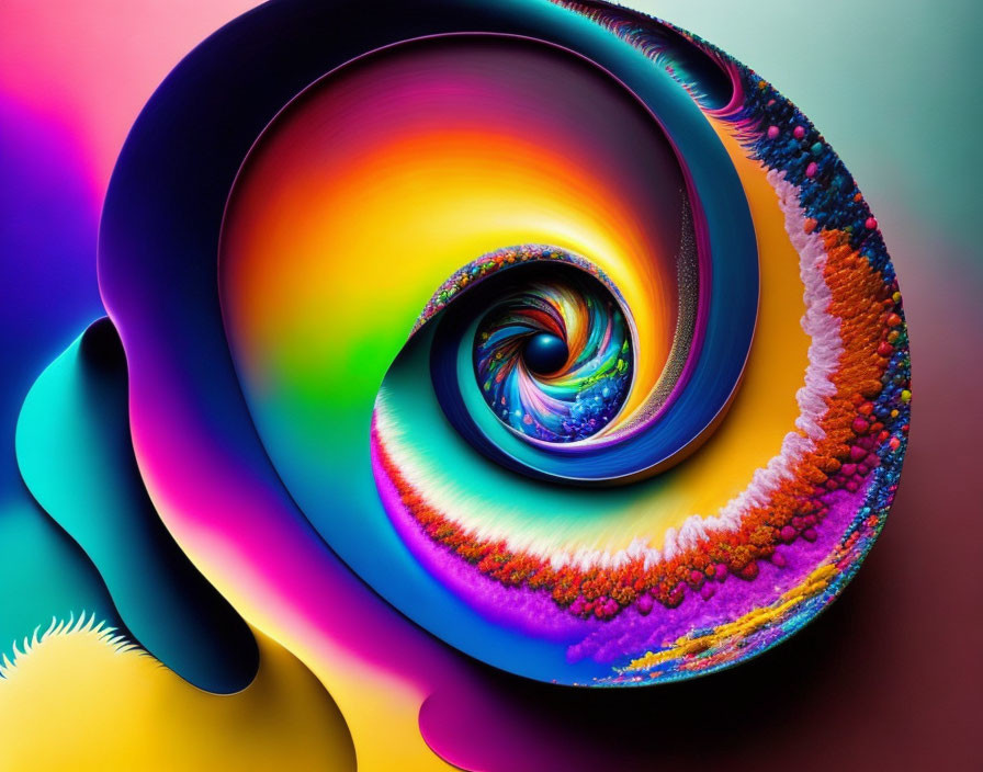 Colorful Spiral Fractal Art with Vibrant Patterns