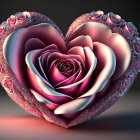 Heart-shaped 3D rendering with purple glowing swirls and ornate details