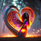 Colorful fairy art in enchanted forest with glowing wings & magical creatures