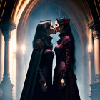 Animated characters in grand gothic cathedral setting with soft lighting.