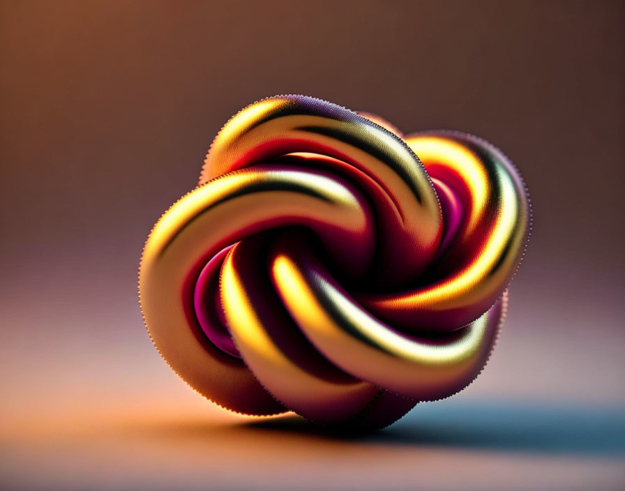 Twisted multicolored toroidal object on soft-focus background